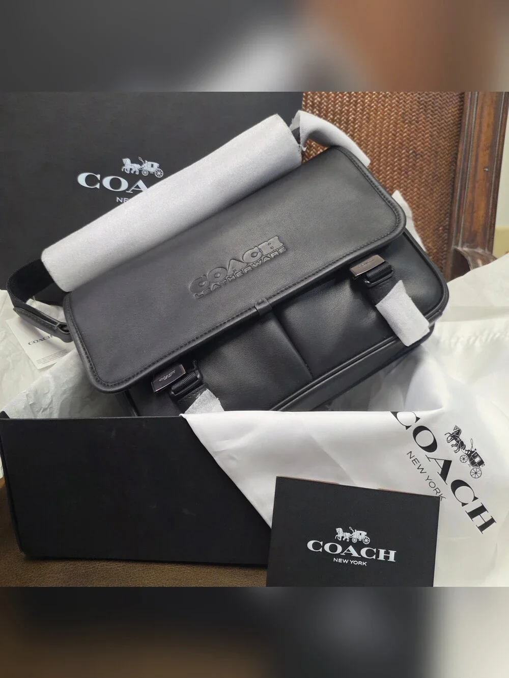 COACH League Messenger Bag in Black (Style C9157) FULL INCLUSION